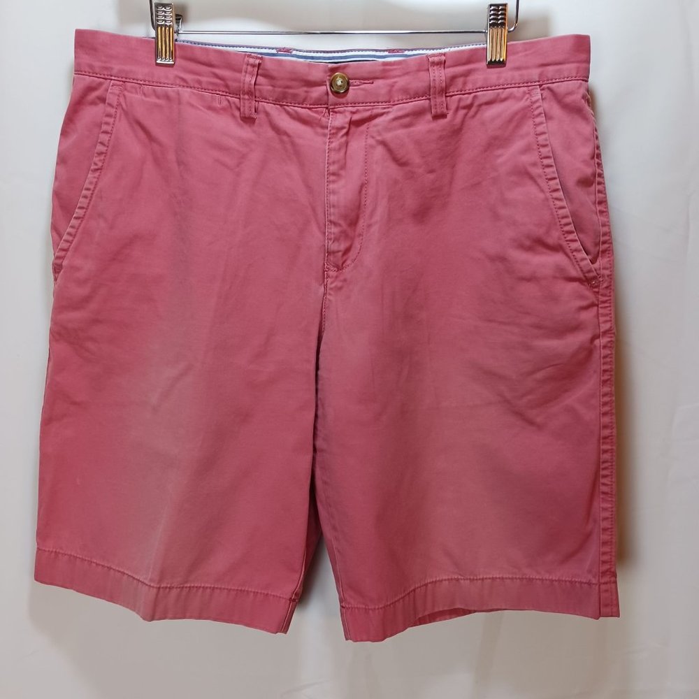 TOMMY HILFIGER CLASSIC WASHED CORAL RED CHINO BERMUDA WALKING SHORTS (35X10)